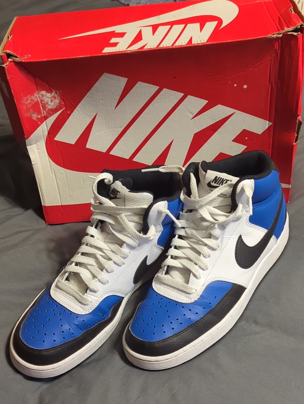 Men's Nike Court Vision Mid Sneakers blue black white